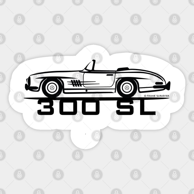 Mercedes-Benz 300 SL Convertible W198 Sticker by PauHanaDesign